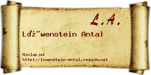 Löwenstein Antal névjegykártya